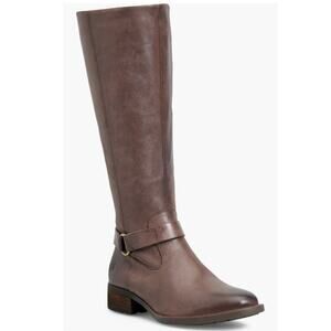 Born Women's Saddler Wide Calf Riding Boot Chocolate Brown Size 8 NWOB Leather